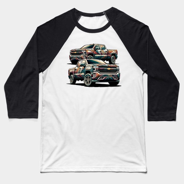 Chevrolet Silverado Baseball T-Shirt by Vehicles-Art